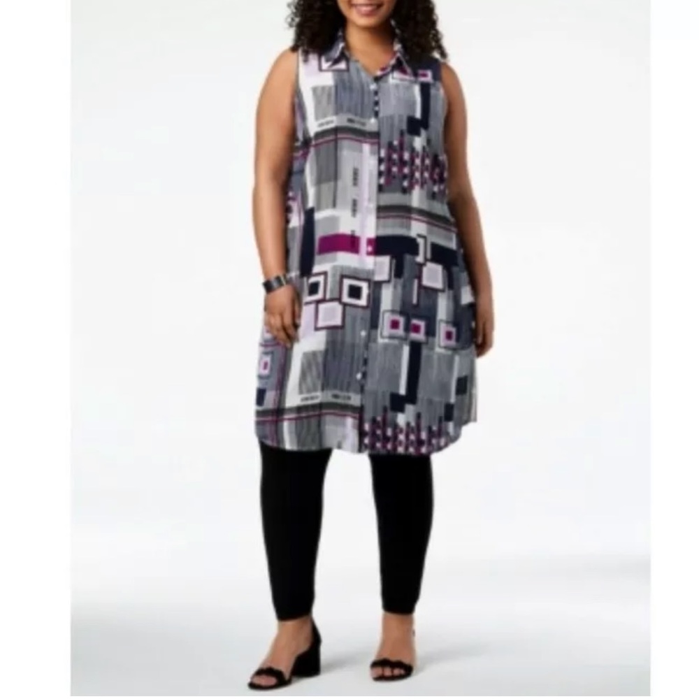 Alfani Plus Size 3X Tunic Top Geometric